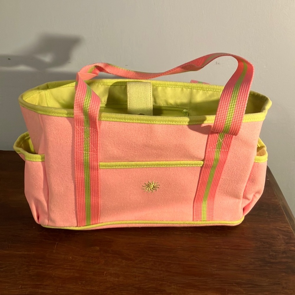Braciano green and pink tote bag